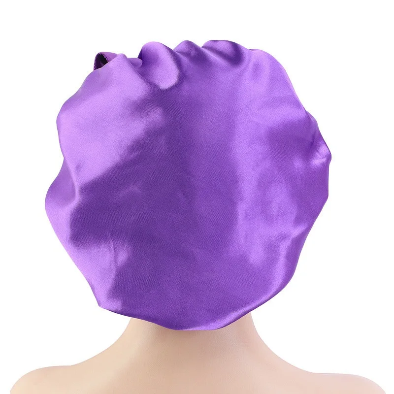 

Popular silk like wide brimmed headtie satin ribbon round cap