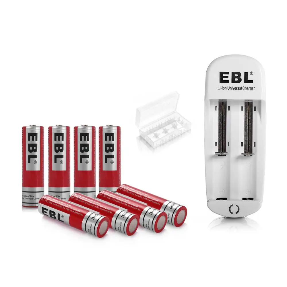 EBL 8 шт. 18650 Батарея 3 7 V 3000 мА/ч Перезаряжаемые Li Ion с Зарядное устройство для