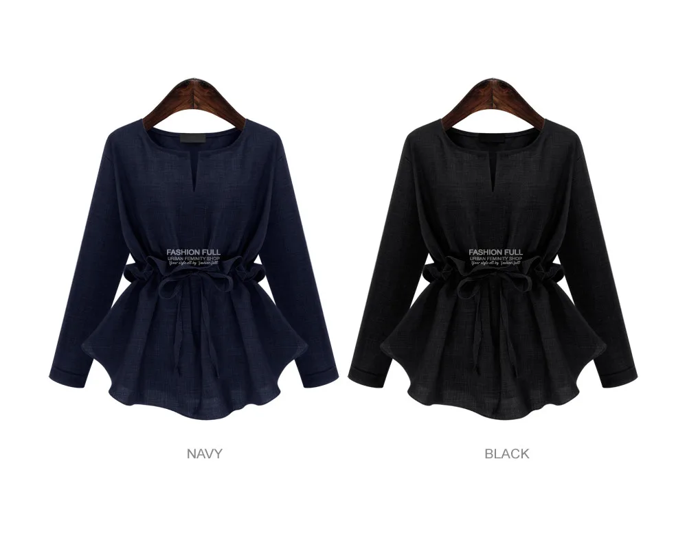 Женская блузка с длинным рукавом и круглым вырезом высокая талия женские топы