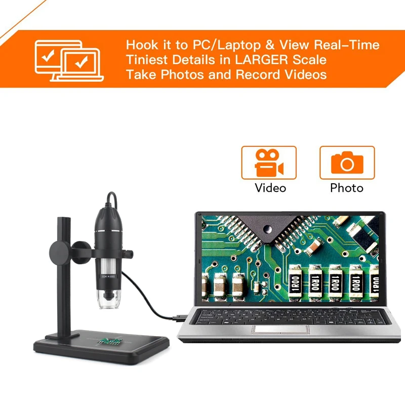 professional usb digital microscope 1000x 1600x 8 leds 2mp electronic microscope endoscope zoom camera magnifier lift stand free global shipping