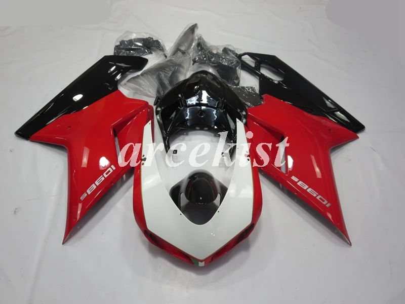 

Набор обтекателей для литья под давлением из АБС-пластика для Ducati 848, 1098s, 2007, 2008, 2009, 2010, 2011, 2012, красный, черный, белый, 4 шт. в подарок