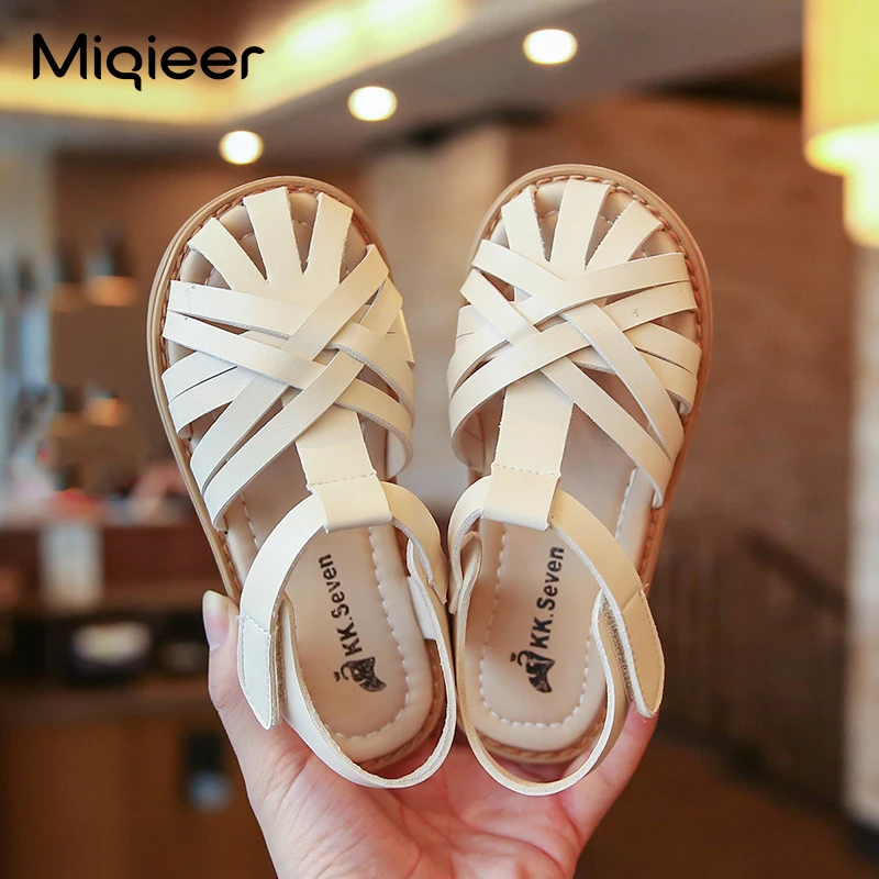 

Children Summer Sandals Fashion Girls PU Leather Roman Princess Sandals Soft Non-slip Baby Toddler Casual Shoes Kids Beach Shoes