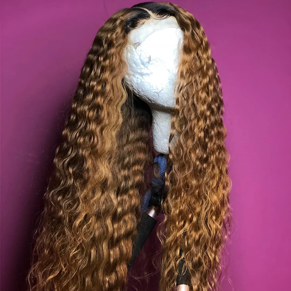 Вьющиеся эффектом деграде (переход от темного к 1b30 коричневый 13X6 глубокий часть