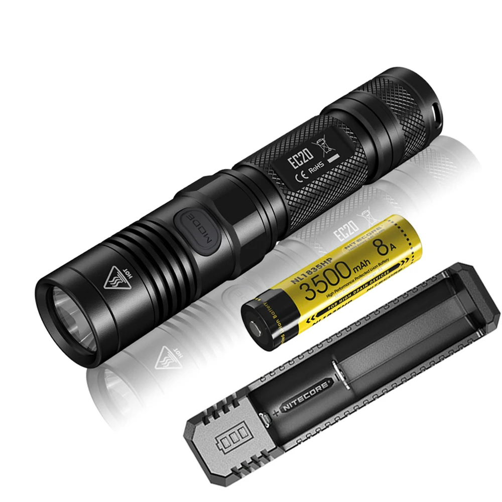 Светодиодный фонарь NITECORE EC20 CREE XM-L2 T6 максимальная дальность 960 люмен ручной для