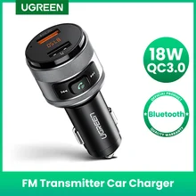 UGREEN USB Car Charger FM Transmitter Quick 3.0 Charge Fast Charger for Xiaomi Samsung iPhone Huawei QC3.0 Charger Car Charging