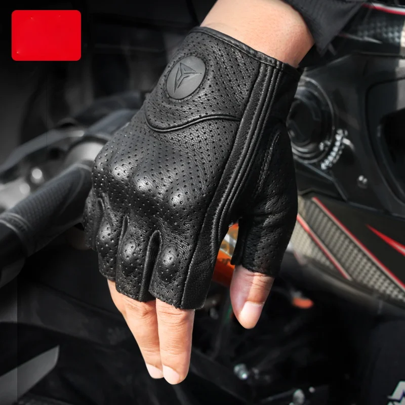 

Перчатки велосипедные кожаные дышащие, удобные портативные, с открытыми пальцами