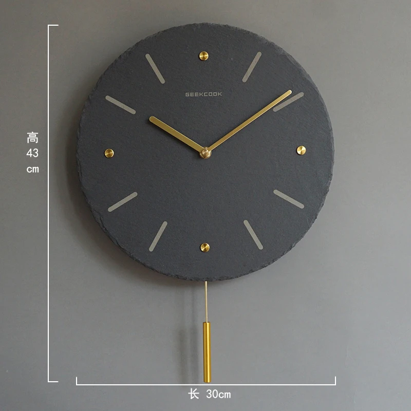 

Simple Wall Clock Modern Design Nordic Pendulum Living Room Wall Clock Creative Fashion Quartz Reloj Mural Home Decor WF50WC