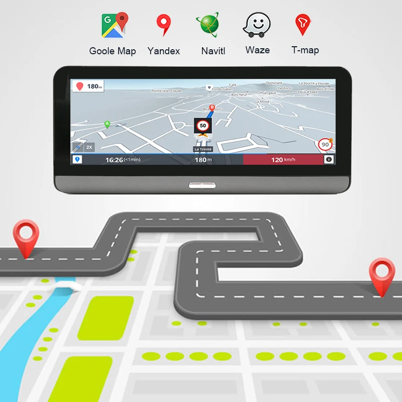 Автомобильный видеорегистратор Anfilite 8 дюймов 4G GPS-навигация Android 5 1 Bluetooth AV-IN Wi-Fi 16