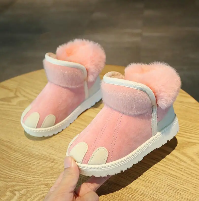 Зимние ботинки для мальчиков и девочек зимние теплые детские ботильоны плюшевая