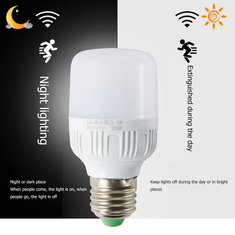 

5/7/9/12/15W LED Bulbs PIR Body Motion Sensor Lamp E27 Safety Night Light Saving Energy 220V Smart Body Sound Home Bedroom Lamp