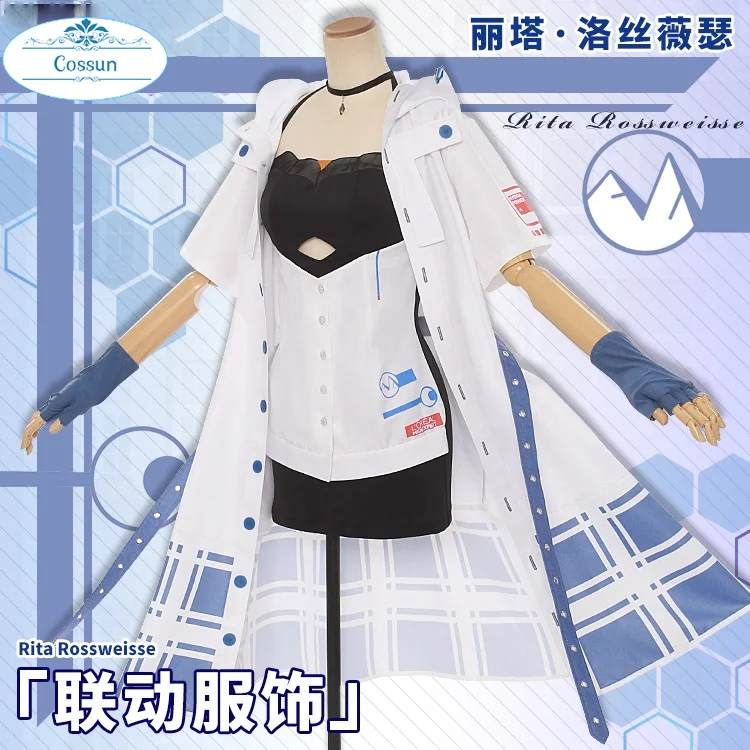 

Аниме! Костюм для косплея Риты розовой из мультфильма «Honkai Impact 3», костюм для Хэллоуина, карнавала вечерние, длинное платье для женщин, новин...