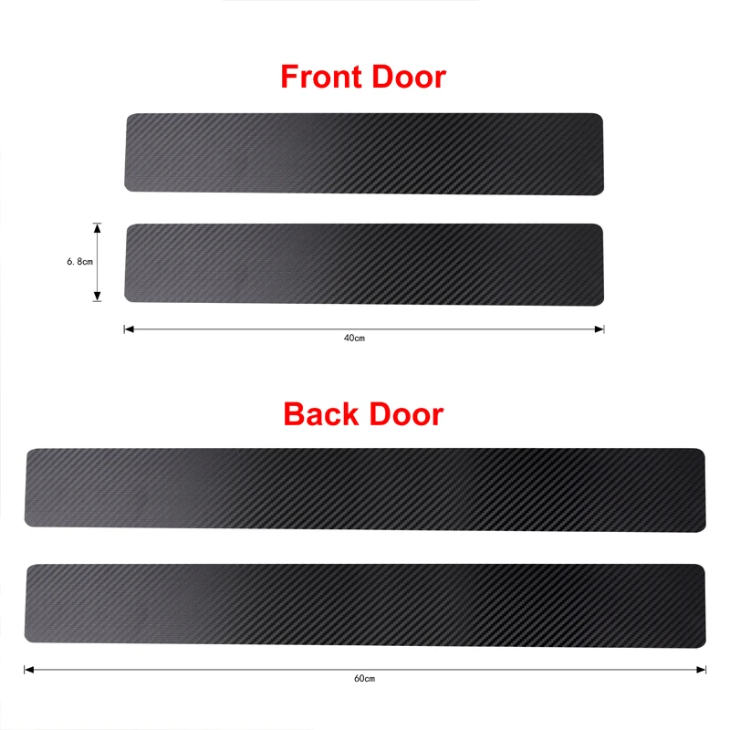 

4Pcs Car Door Sill Protector Door Sill Scuff Plate Carbon Fiber Stickers Cover Door Anti Scratch for Cars SUV Truck Pickup
