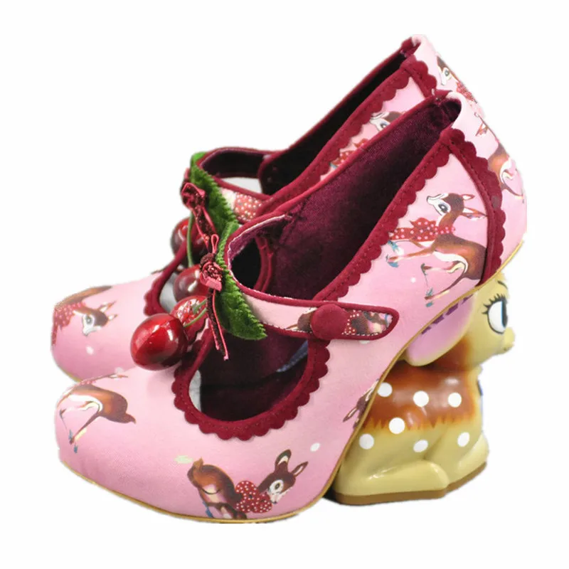 Женские туфли лодочки на высоком каблуке платформе с оленем шпильке 2021|shoes