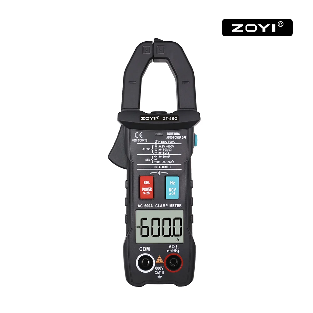 

Цифровой смарт-зажим ZOYI, 6000 отсчетов, T-rms, Bluetooth, ссылка на приложение, мини-вольтметр постоянного/переменного тока, Автоматический диапазон