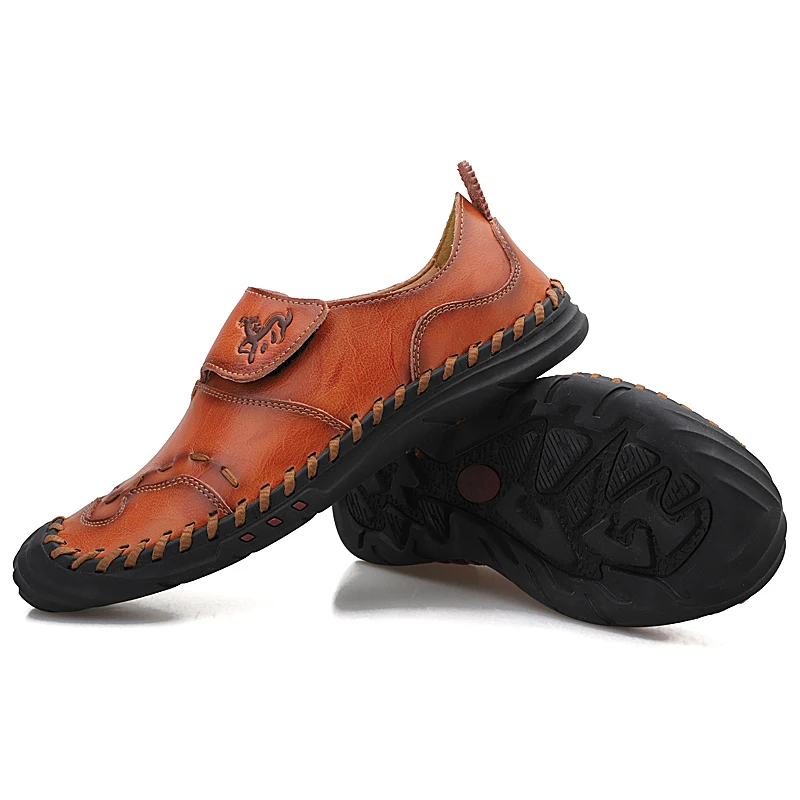 

Men Casual Shoes Genuine Leather Velcro Breathable Men's Handmade Fashion Driving Shoes Fawn In The Forest Slip on Moccasins