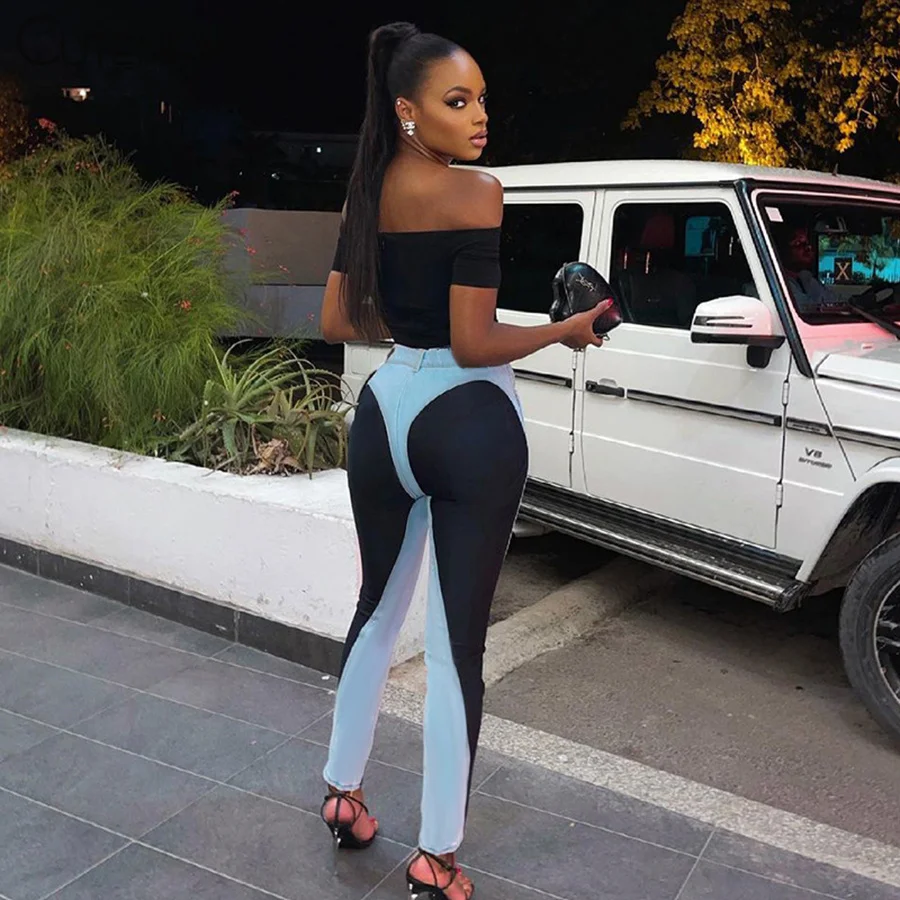 

Cutenew Summer Two-Color Splicing Skinny Pencil Pant Women Stretchy Trend Wild Slim Thin Fitness Casual Lady Trousers Streetwear