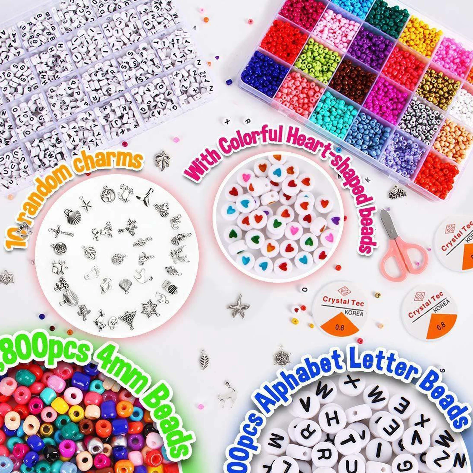 5000 шт. стеклянные бусины 4 мм | Украшения и аксессуары