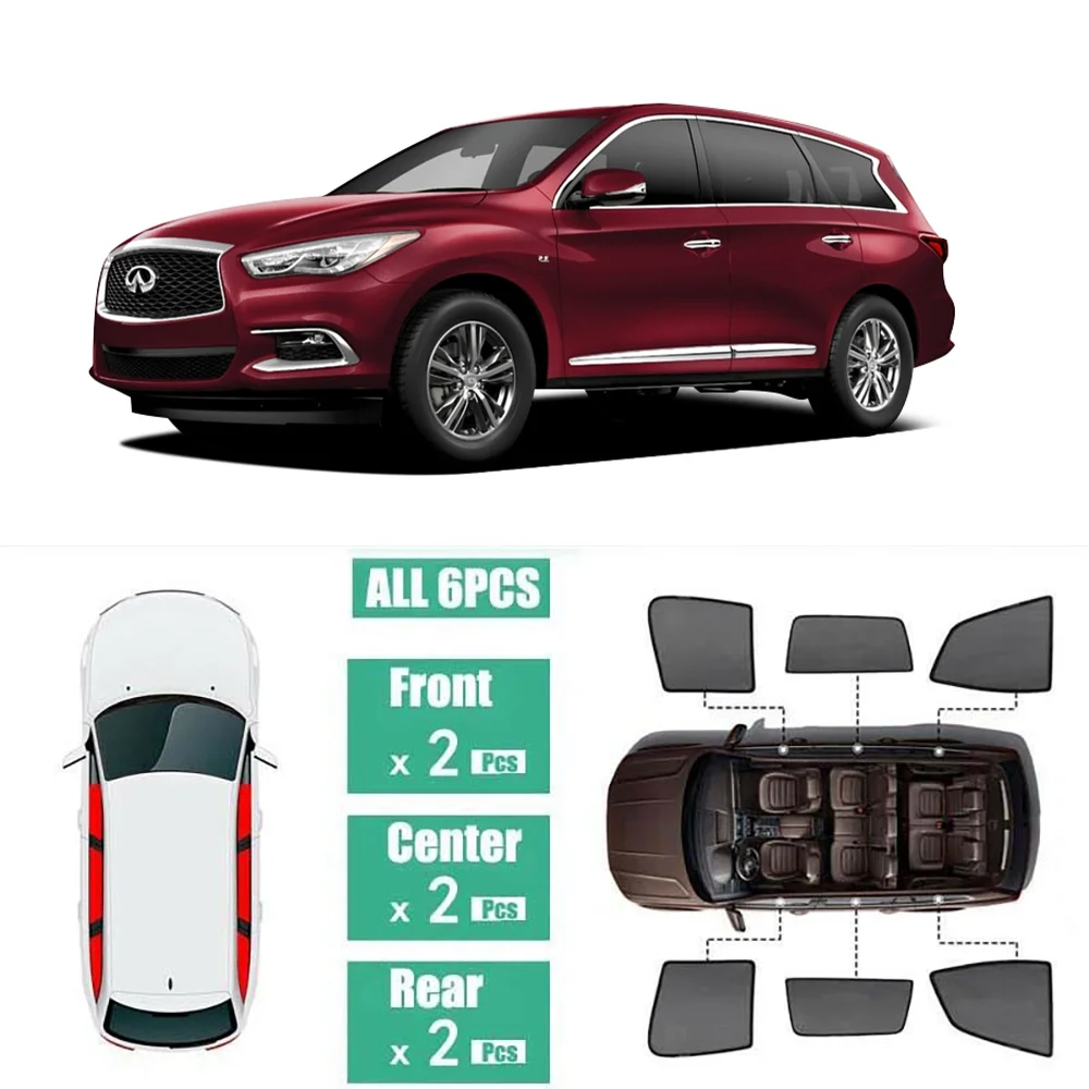 

Side Windows Magnetic Sun Shade UV Protection Ray Blocking Mesh Visor Fit For Infiniti QX60 2014-2020