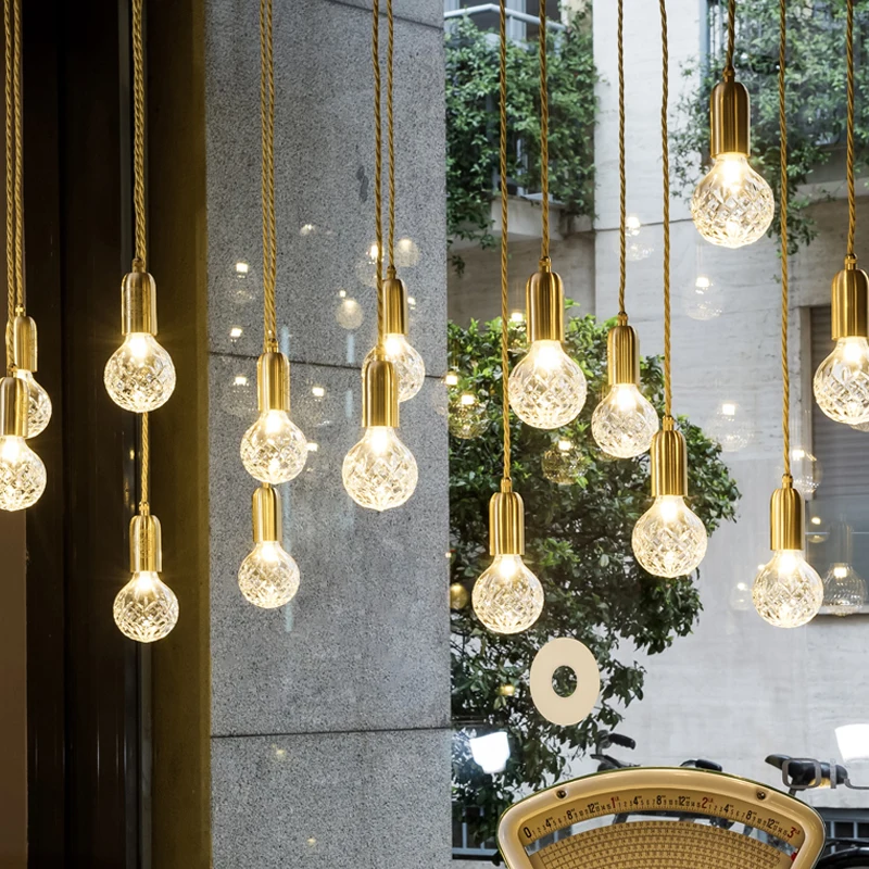 Современные DIY Стекло светодиодный подвесной светильник с золотой Led подвесная