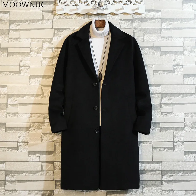 

2021 Autumn and Winter New Men's Fashion Casual Cotton Thickened Warm Medium Length Woolen Coat Men's High Quality Windbreaker