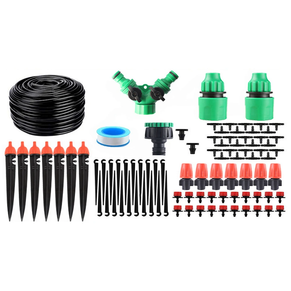 

40m DIY Water Drip Irrigation System Outdoor Garden Hose Spray Watering Kit with 360 Degree Adjustable Watering Dripper Kit