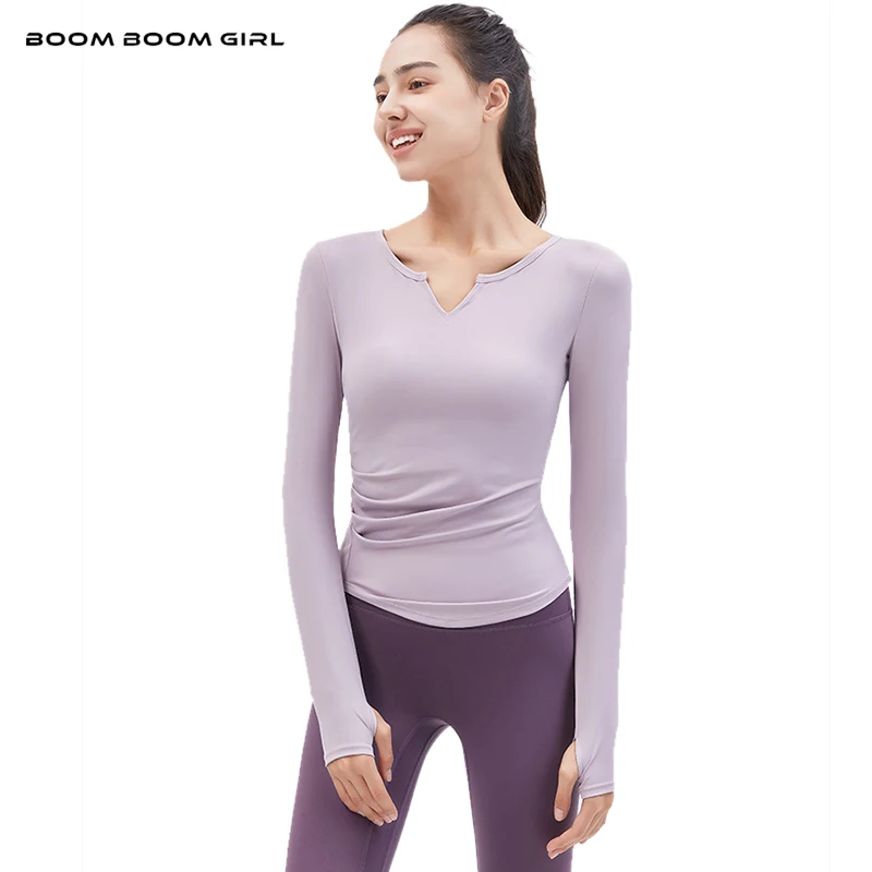 Топ с длинным рукавом для йоги спортивная одежда женская футболка повседневный