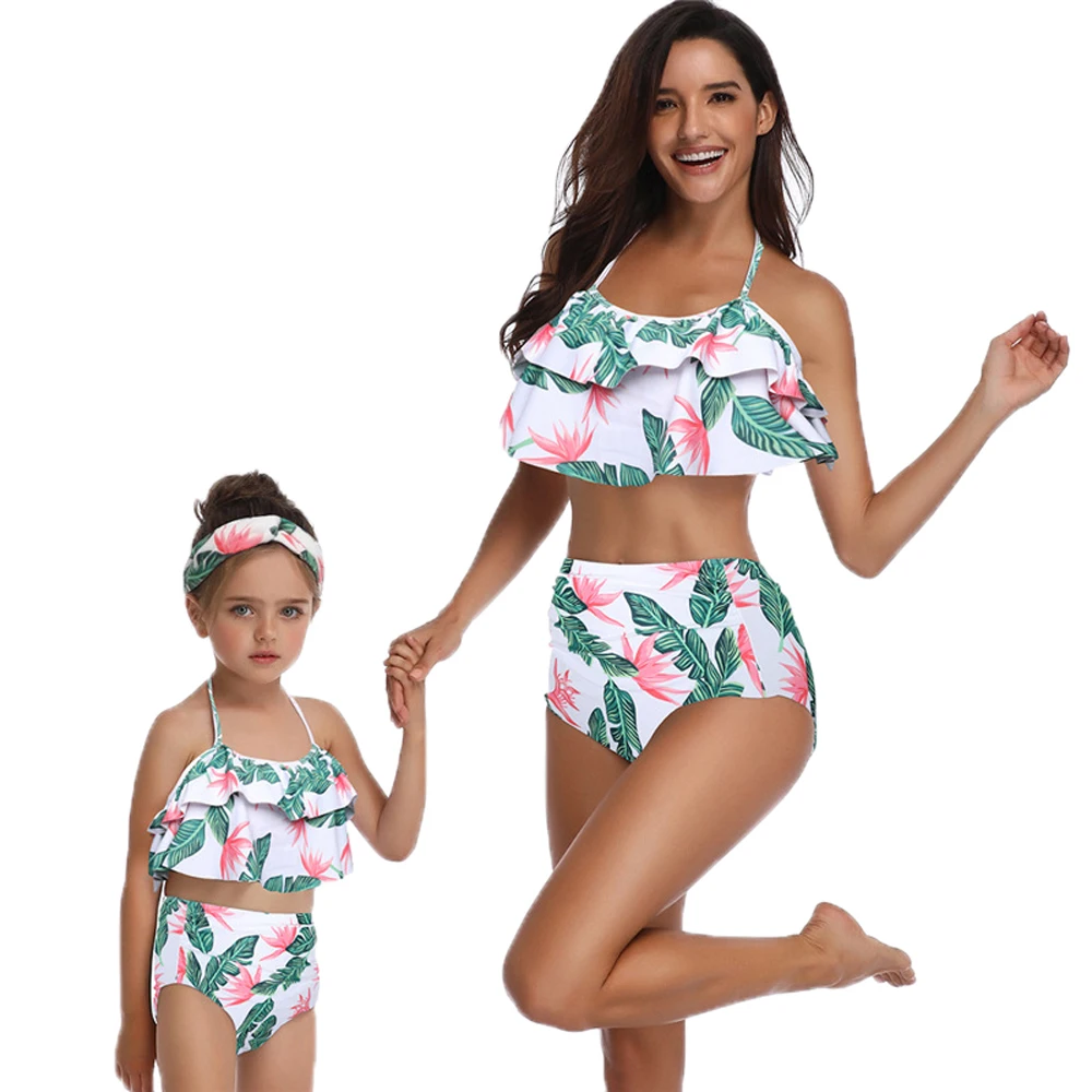 Купальник для мамы и дочки купальники ребенка бикини семейная одежда наряды