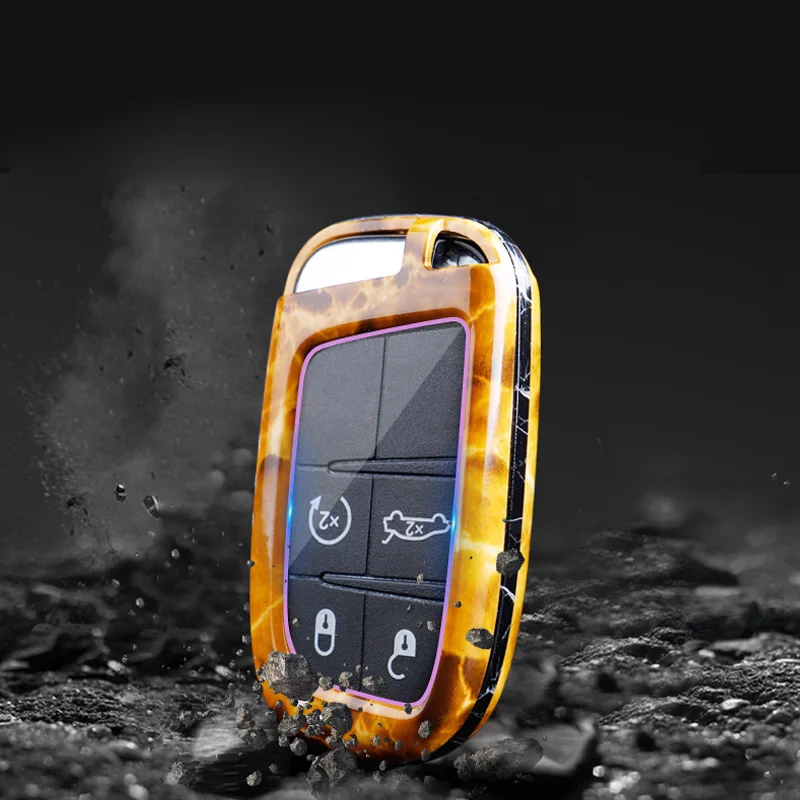 Мраморный чехол для автомобильного ключа из АБС пластика Fiat 500x500 500E Egea Croma Panda Freemont