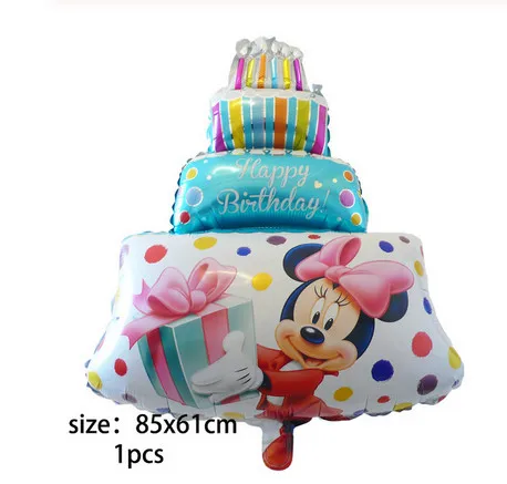 1pcs big blue cake Большой красный черный Микки Минни фольгированные шары мультфильм день рождения украшения надувной Гелиевый шар Дети Классические игрушки подарок - Цвет: 1pcs big blue cake