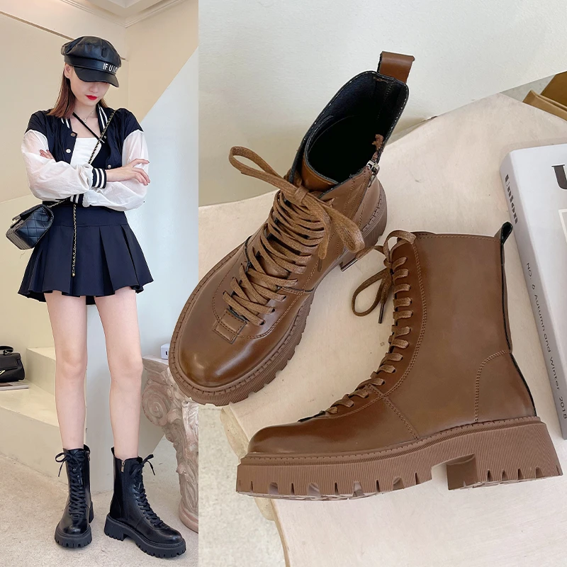 

Women's Mid Calf Boots Shoes Boots-Women Round Toe Mid-Calf Lolita Ladies Rock Low Rubber 2021 Autumn Rome Mid-Calf Fabric Sol