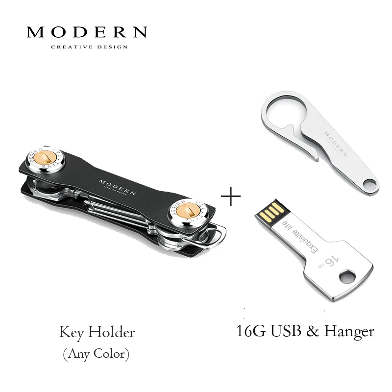 holder hanger 16G Современный алюминиевый держатель для ключей для мужчин и женщин, органайзер для ключей, брелок для ключей, умный кошелек для ключей - Цвет: holder hanger 16G