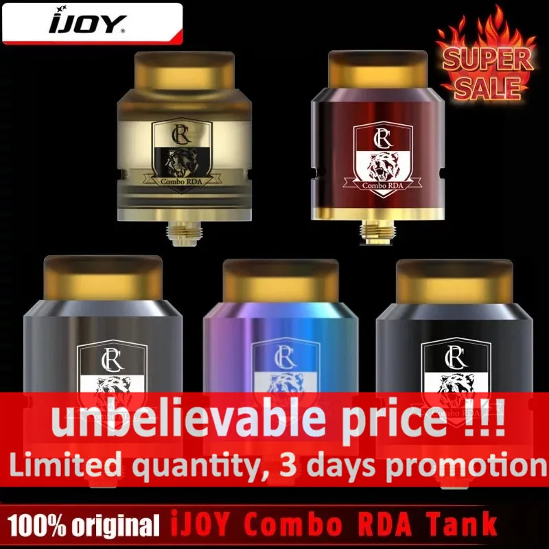 Оригинальный атомайзер IJOY COMBO RDA распылитель с капельным наконечником и двойным
