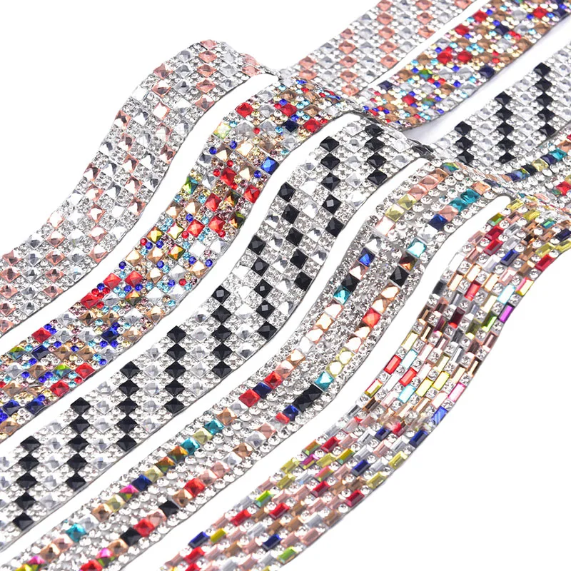 2 звеньев прямоугольная Смешанная стеклянная Горячая фиксация Стразы обрезанная