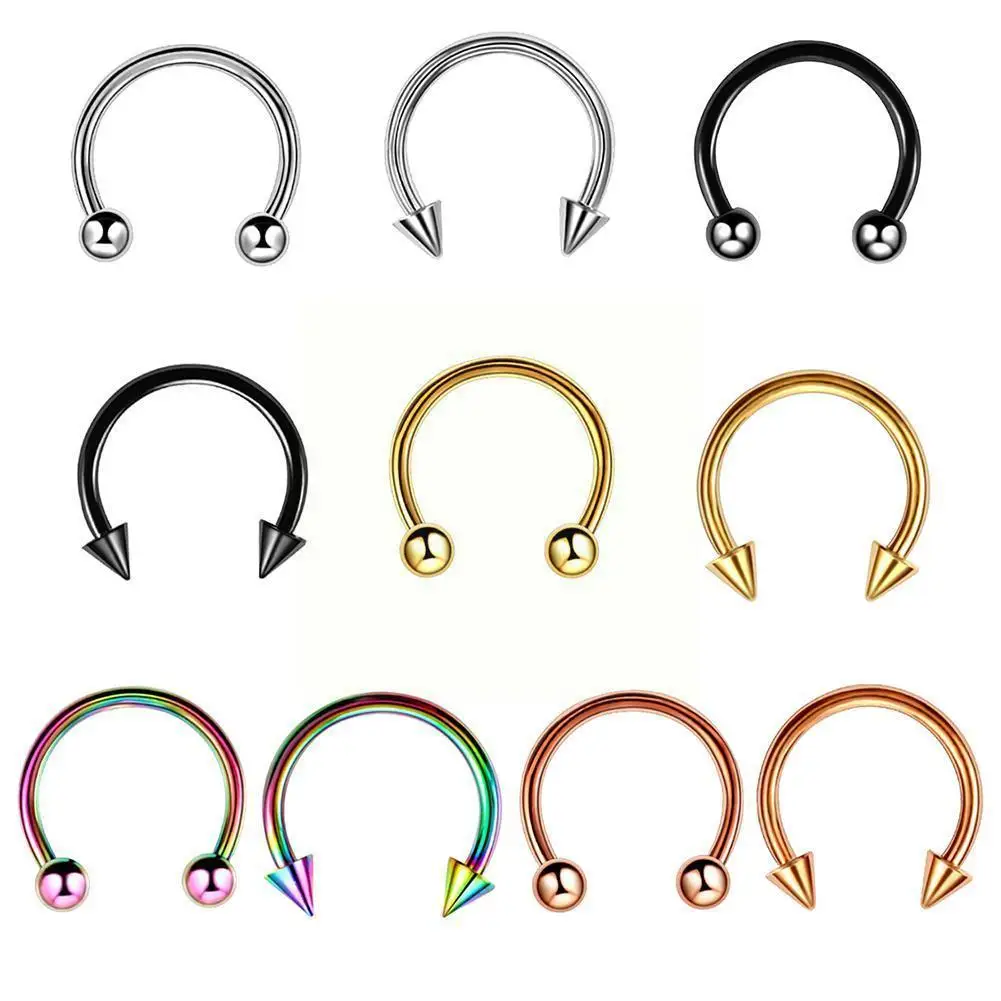 

2 Styles Fashion Horseshoe Fake Nose Ring C Clip BCR Lip Sale Septum Piercing Hoop Men For Women Body Rings Nose Hot Ear N7P1