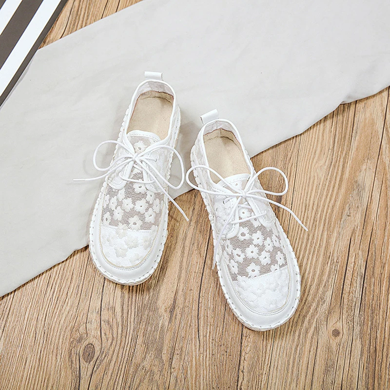 

Women Flats 2020 Spring Summer Shoes Breathable Mesh Women Loafers Sewing Decor Women Flat Shoes