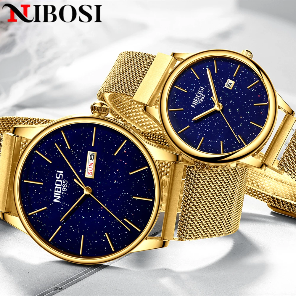 Часы наручные NIBOSI мужские/женские кварцевые роскошные простые