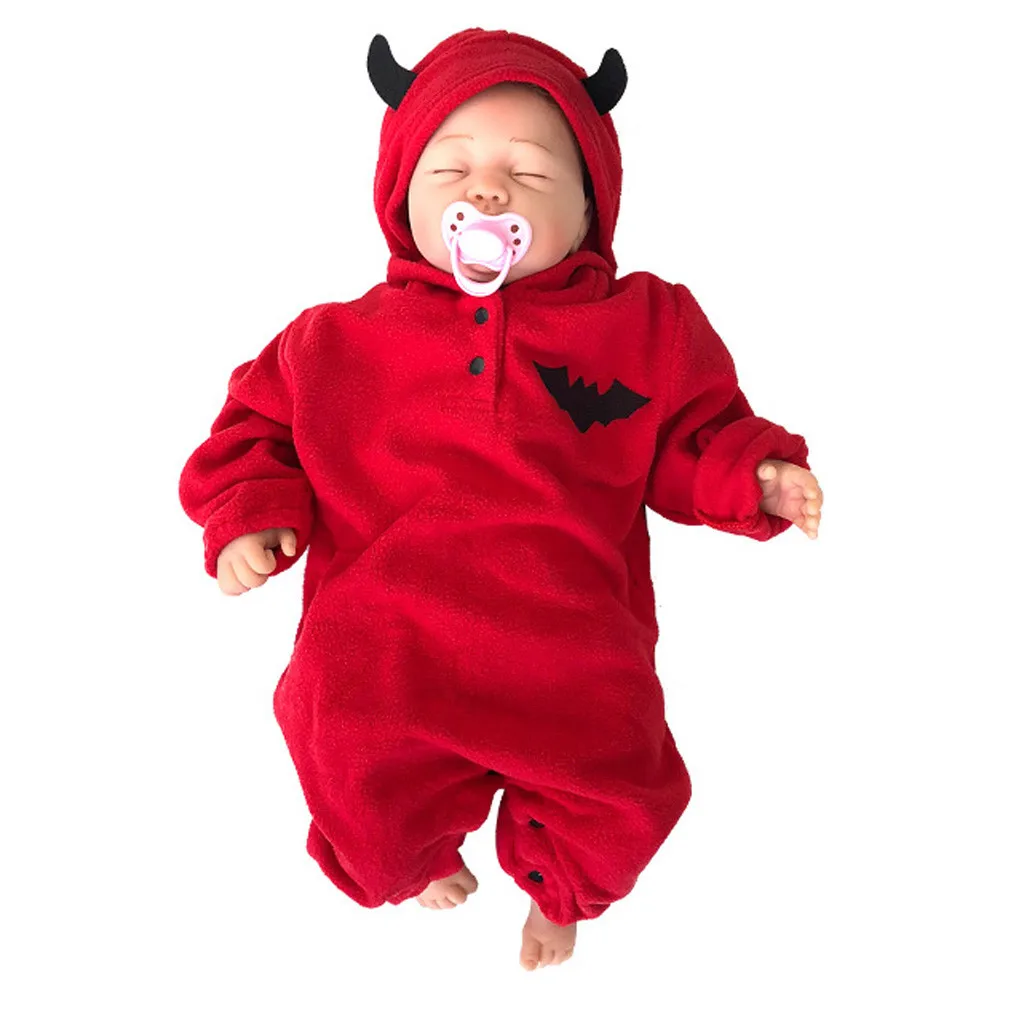 Детская зимняя одежда для новорожденных девочек с рисунком на Хэллоуин Забавный