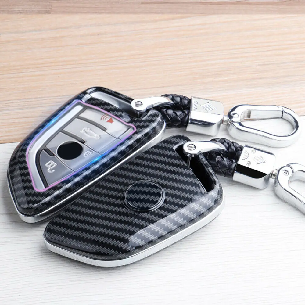 

Fit For BMW X1 X2 X3 X4 X5 X6 X7 X5M X6M 2 3 5 6 7 Series Car Carbon Fiber Key Case Accessories Key Fob Cover Holder Shell