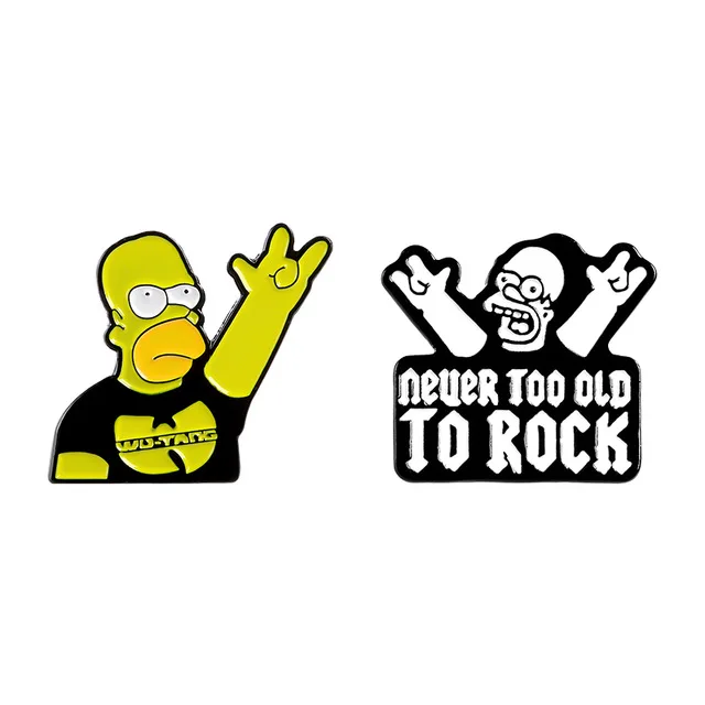 Эмалированные булавки в виде ленты Симпсона из рок н ролла никогда не слишком