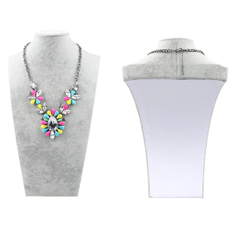 Серый бархатный держатель для ювелирных изделий стойка демонстрации цепочек