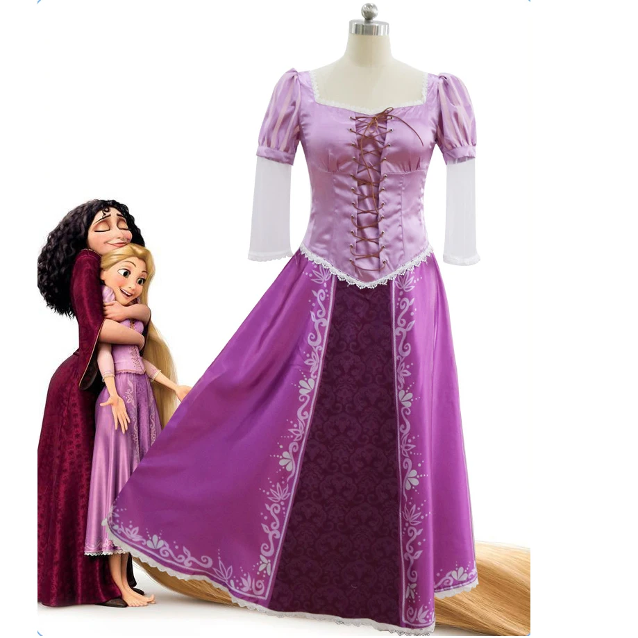 Adult Women Princess Rapunzel Cosplay Costume the Tangled Costume Girls Women Ball Gown Party Medieval Dress