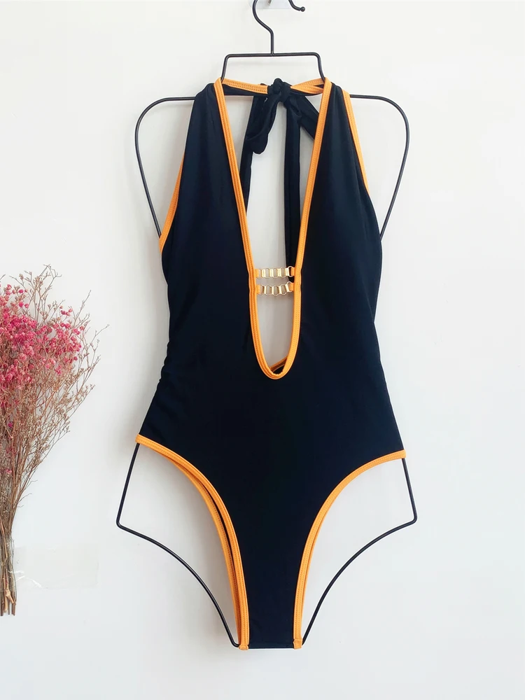 

Sexy one piece swimsuit new summer solid bikini women's swimsuit European and American swimsuit sexybikini push up beach swimsui