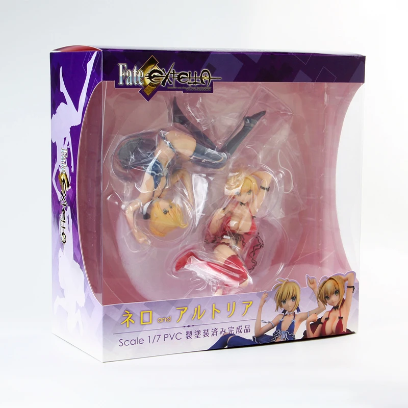 

2pcs Fate Extra Altria Pendragon Nero Saber PVC Toy Action Figures Collectible Anime Figurine Model
