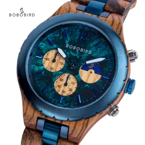 BOBO BIRD Wood Watch Men Luxury Stylish Watches Timepieces Chronograph Military Quartz relogio mascu