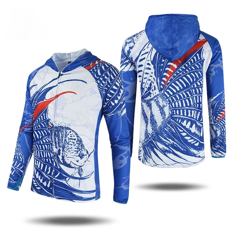 

2021 Fishing Clothing Long Sleeve Summer Breathable Quick Dry Clothes Fishing Shirt Sun Protection Fishing Hoodies for man