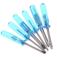 10pcs mini screwdriver phillips slotted cross word head blue plastic metal 2mm screwdrivers for phone laptop repair open tools