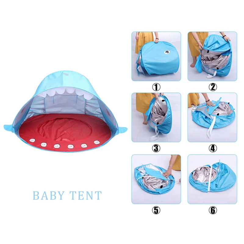 Детский пляжный бассейн палатка новый с акулами Детская ванна Европейский и