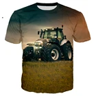 2021 Забавные футболки, черная футболка для мальчиков с 3D принтом автомобиля трактора, мужская повседневная Уличная футболка в стиле хип-хоп для мальчиков, женские футболки, топы