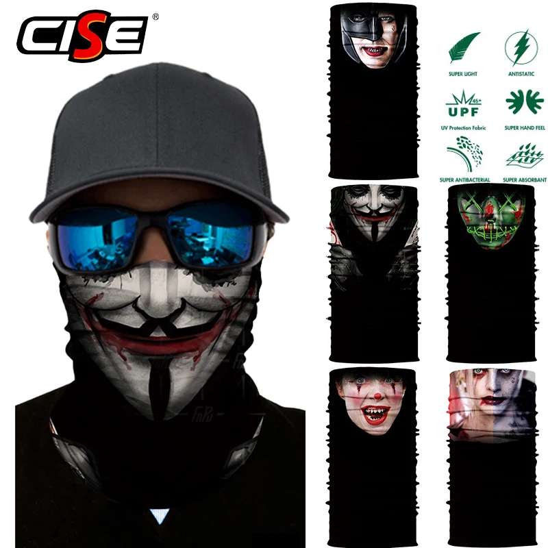 3D бесшовные вечерние Джокер Балаклава волшебная маска для лица Теплые
