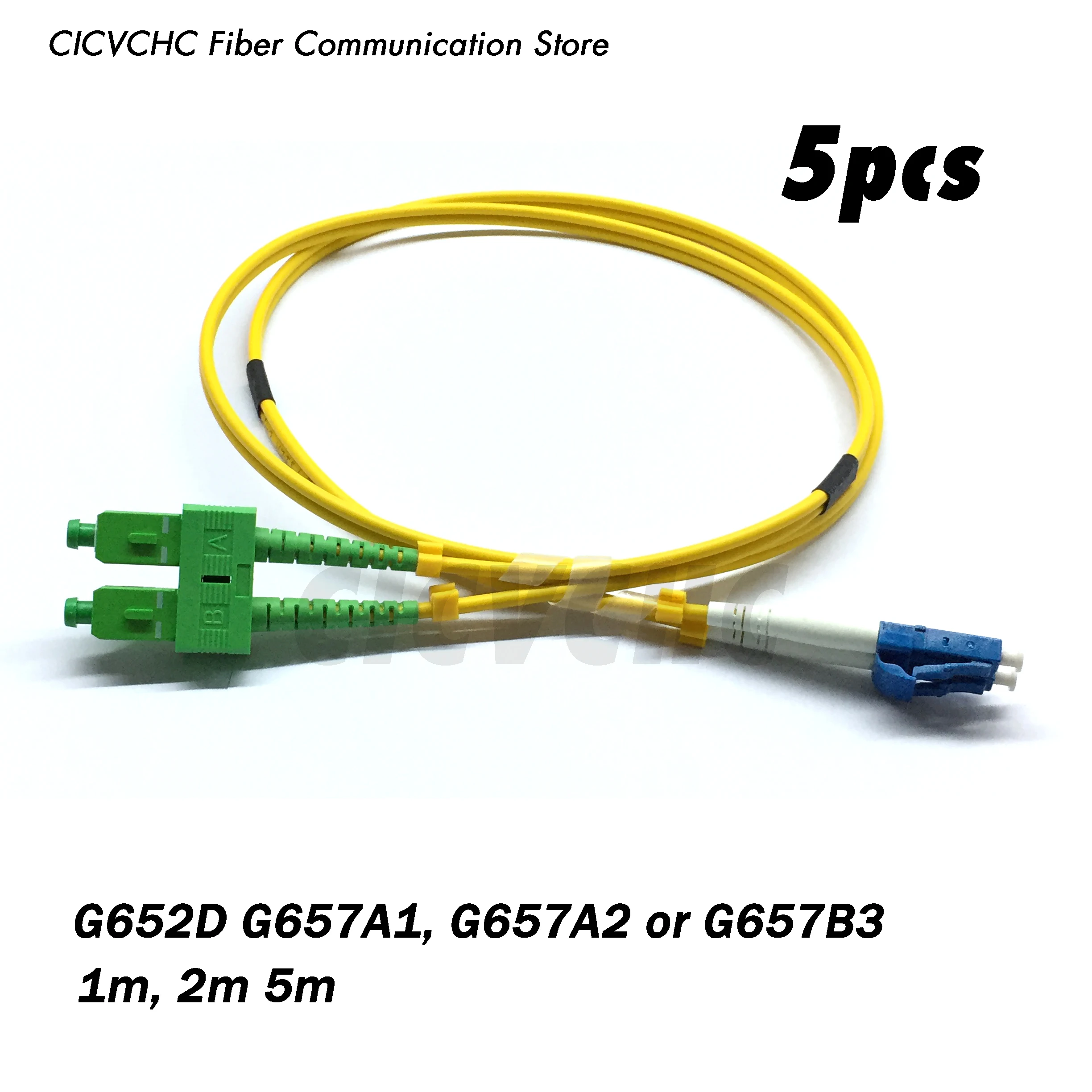5pcs Zipcord cable with Duplex SC/APC with clip-LC/UPC with clip-SM 3.0mm Cable- 1m, 2m or 5m/ Optical fiber Patchcord, Jumper